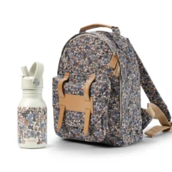 Backpack MINI & Vattenflaska Set - Blue Garden