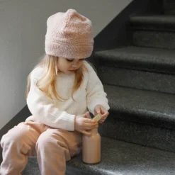 Backpack MINI & Vattenflaska Set - Pink Bouclé