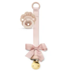 Binky Bloom Napp & Napphållare Set - Powder Pink