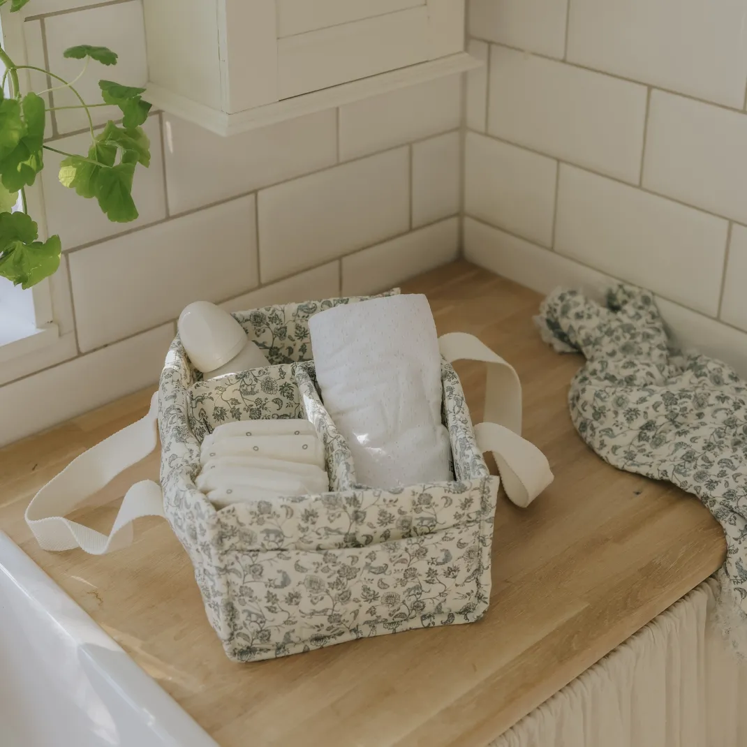 Diaper Caddy - Garden Leo Toile