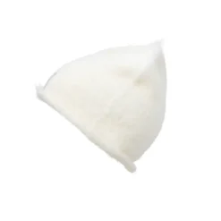 Pälsmjuk Stickad Mössa - Vanilla White