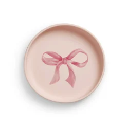 Silikontallrik med bestick - Rosy Bow