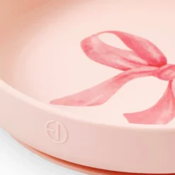 Silikontallrik med bestick - Rosy Bow